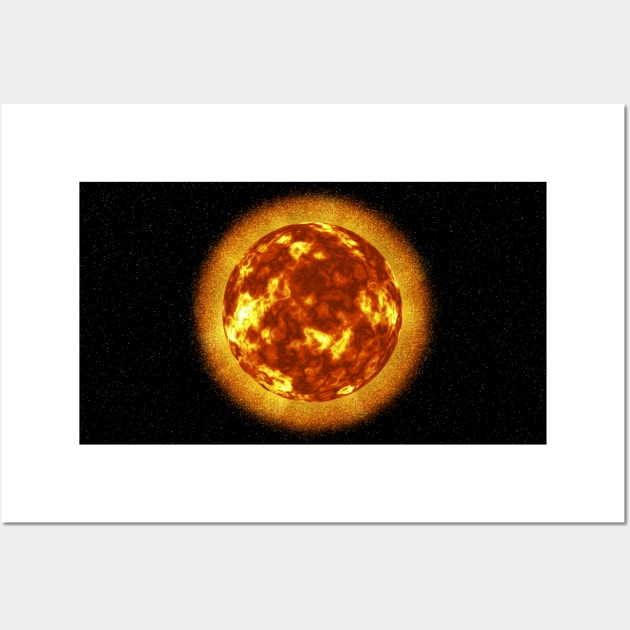 The Sun's Surface - Orange Wall Art by The Black Panther